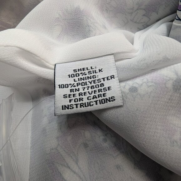 J. Peterman Women's Silk Midi Dress Size Large Floral 100% Silk - Picture 9 of 9